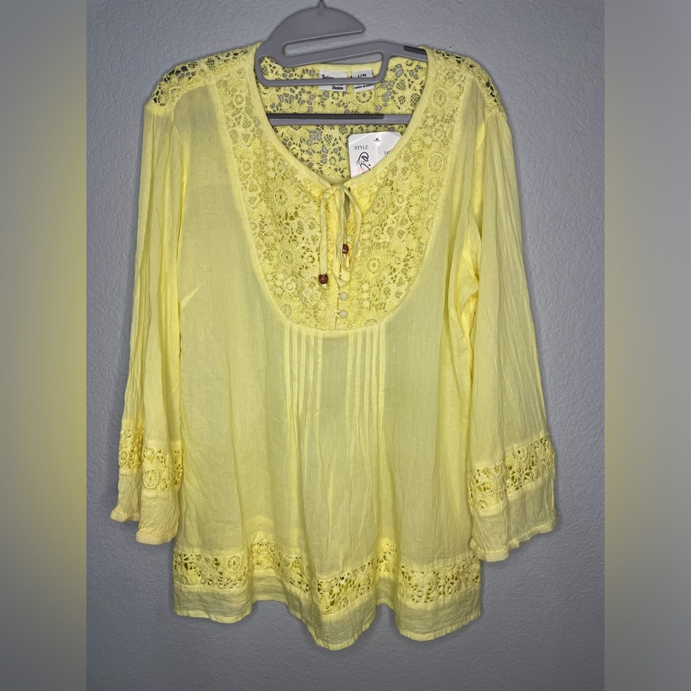NEW Indian Tropical Fashion Yellow Tunic Size L/XL